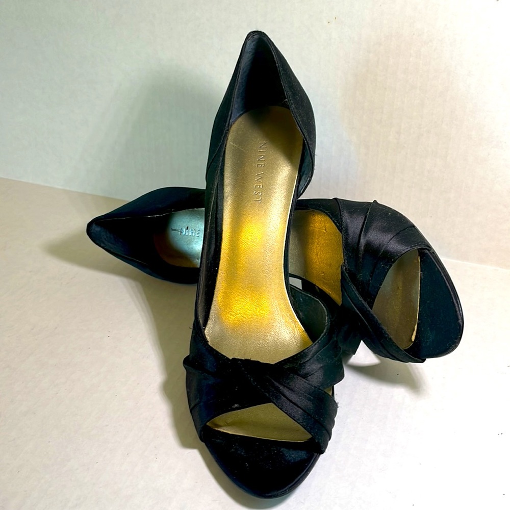 Black Satin party shoes size 7 1/2